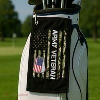 Love ARMY Veteran American Flag TShirt Golf Towel thumb 2