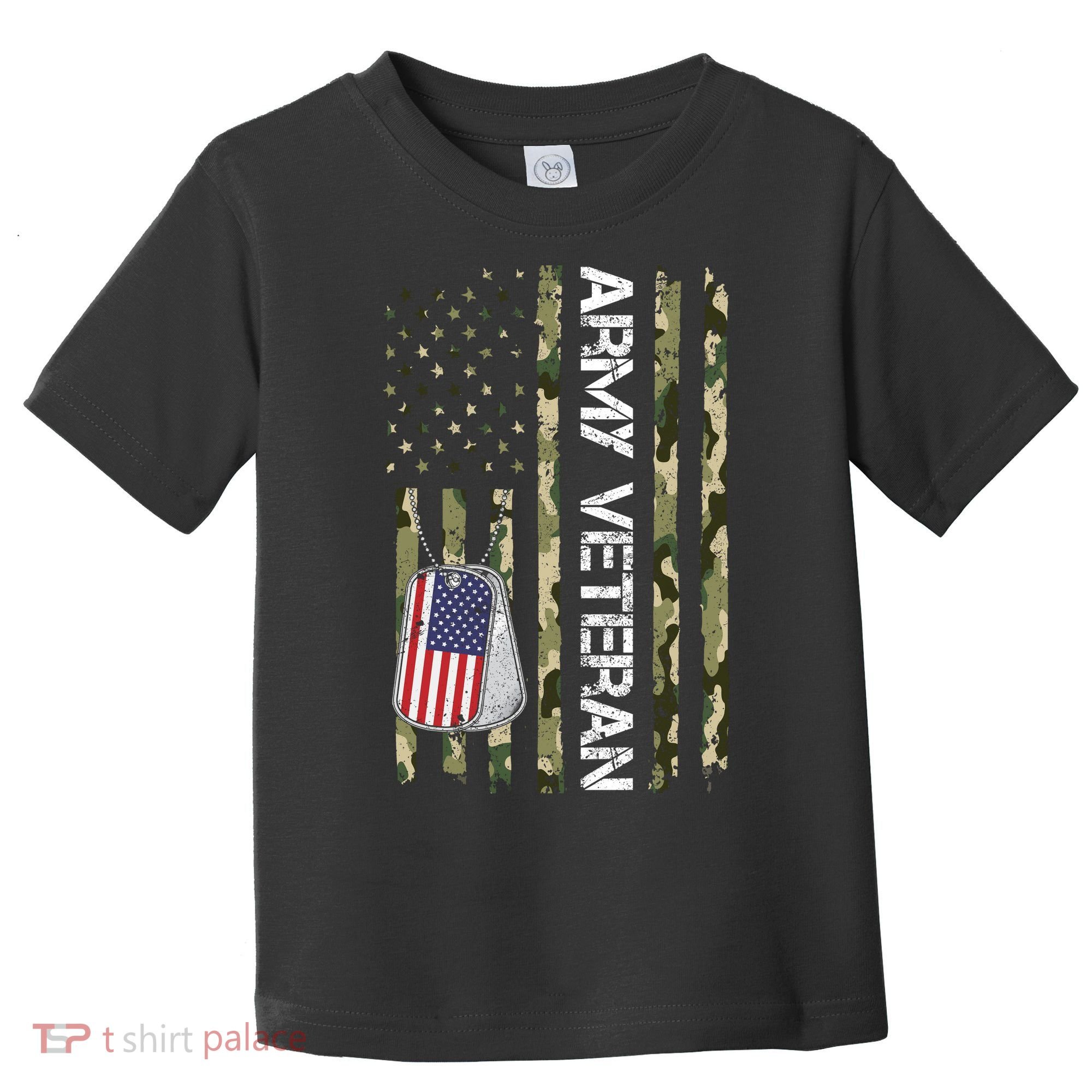 Love ARMY Veteran American Flag TShirt Toddler T-Shirt