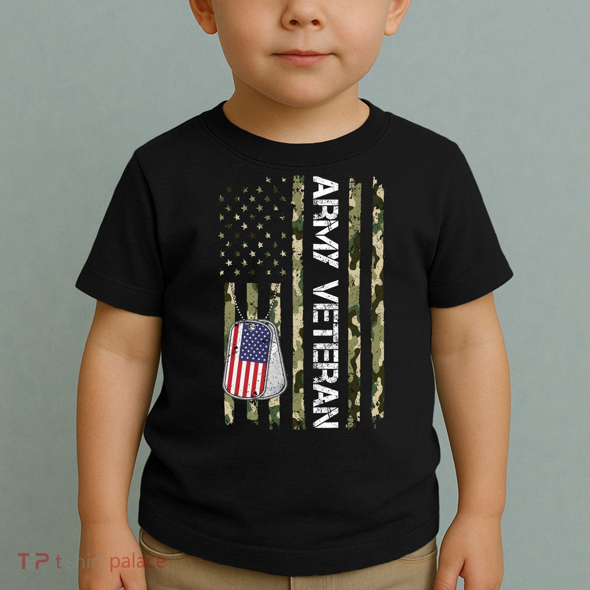 Love ARMY Veteran American Flag TShirt Toddler T-Shirt