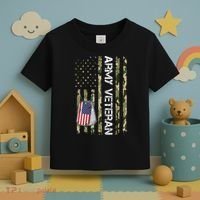 Love ARMY Veteran American Flag TShirt Toddler T-Shirt thumb 3