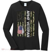 Love ARMY Veteran American Flag TShirt Women's Long Sleeve Shirt thumb 0