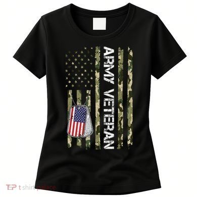 Love ARMY Veteran American Flag TShirt Women's T-Shirt