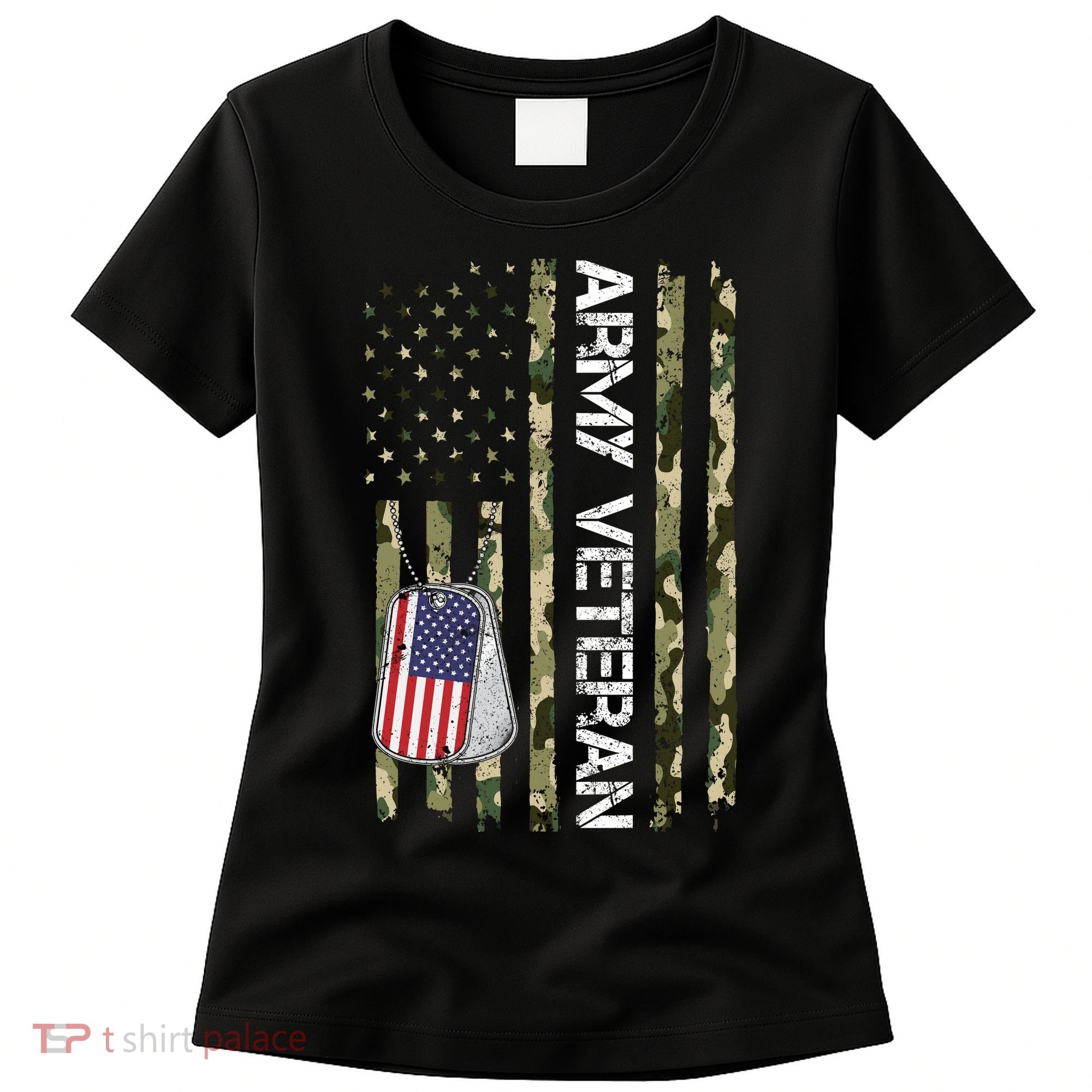Love ARMY Veteran American Flag TShirt Women's T-Shirt