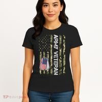 Love ARMY Veteran American Flag TShirt Women's T-Shirt thumb 4