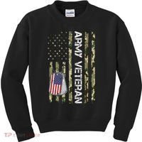 Love ARMY Veteran American Flag TShirt Kids Sweatshirt thumb 0