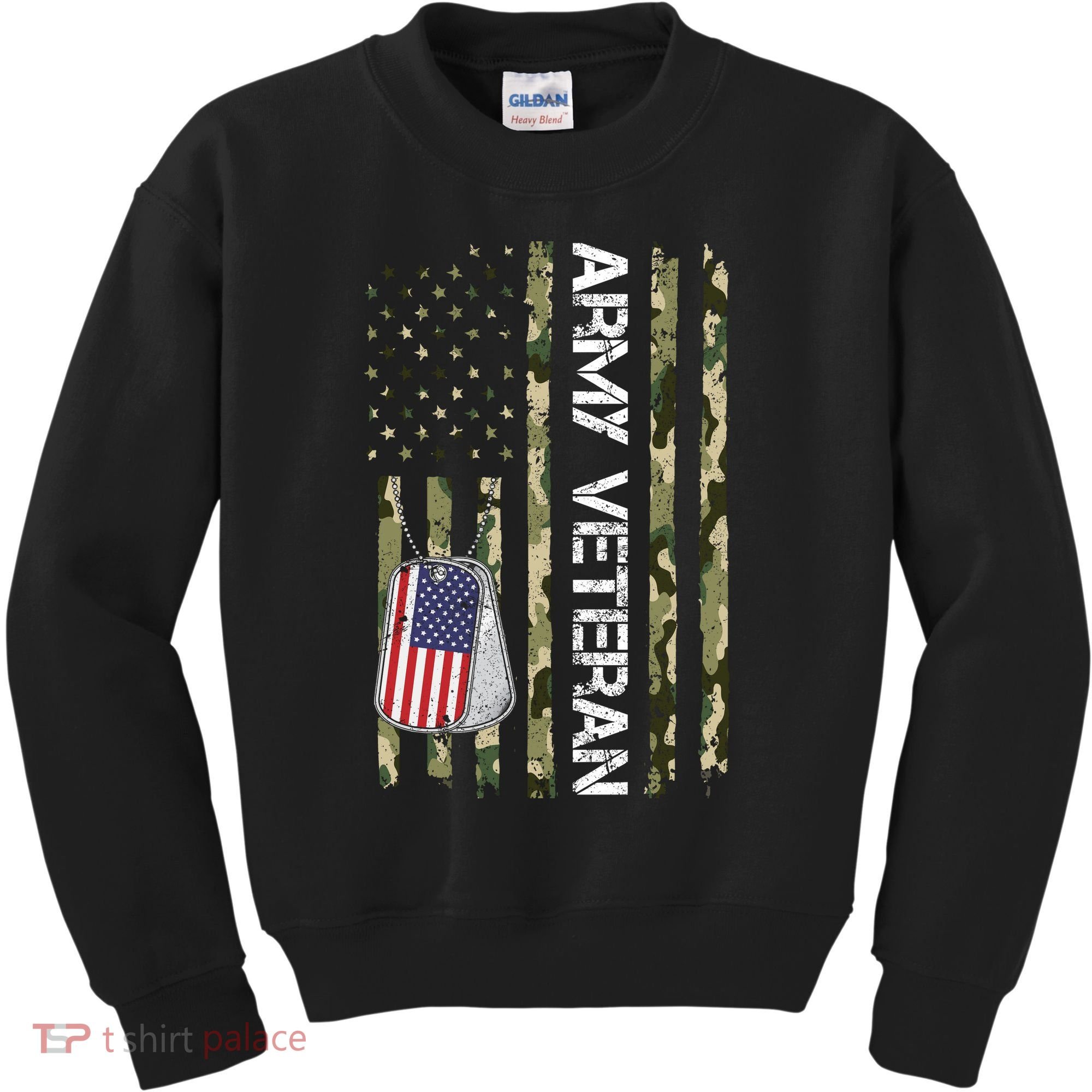 Love ARMY Veteran American Flag TShirt Kids Sweatshirt