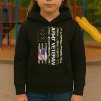 Love ARMY Veteran American Flag TShirt Kids Hoodie thumb 3