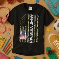 Love ARMY Veteran American Flag TShirt Kids T-Shirt thumb 3
