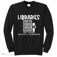 Libraries Are Where Shhhhh Happens Sweatshirt thumb 0