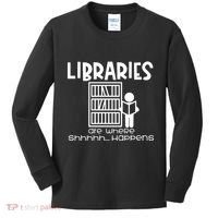 Libraries Are Where Shhhhh Happens Kids Long Sleeve Shirt thumb 0