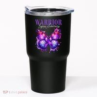 Lupus Awareness Warrior Survivor Purple Butterflies Tumbler thumb 0