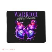 Lupus Awareness Warrior Survivor Purple Butterflies Mousepad thumb 0