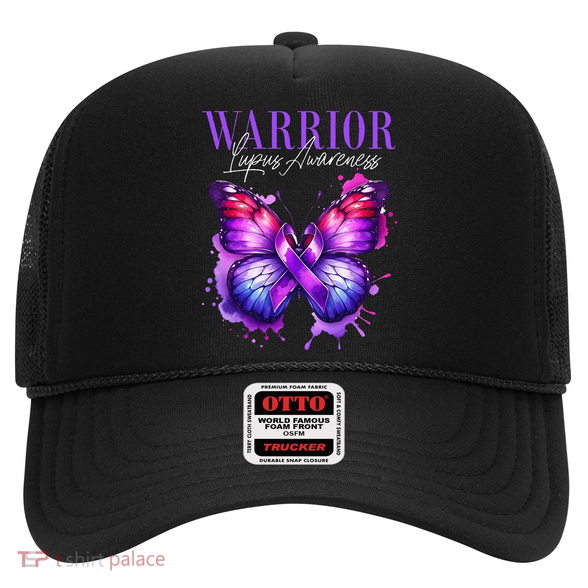 Lupus Awareness Warrior Survivor Purple Butterflies Hat