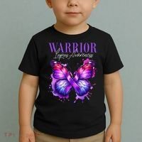 Lupus Awareness Warrior Survivor Purple Butterflies Toddler T-Shirt thumb 2