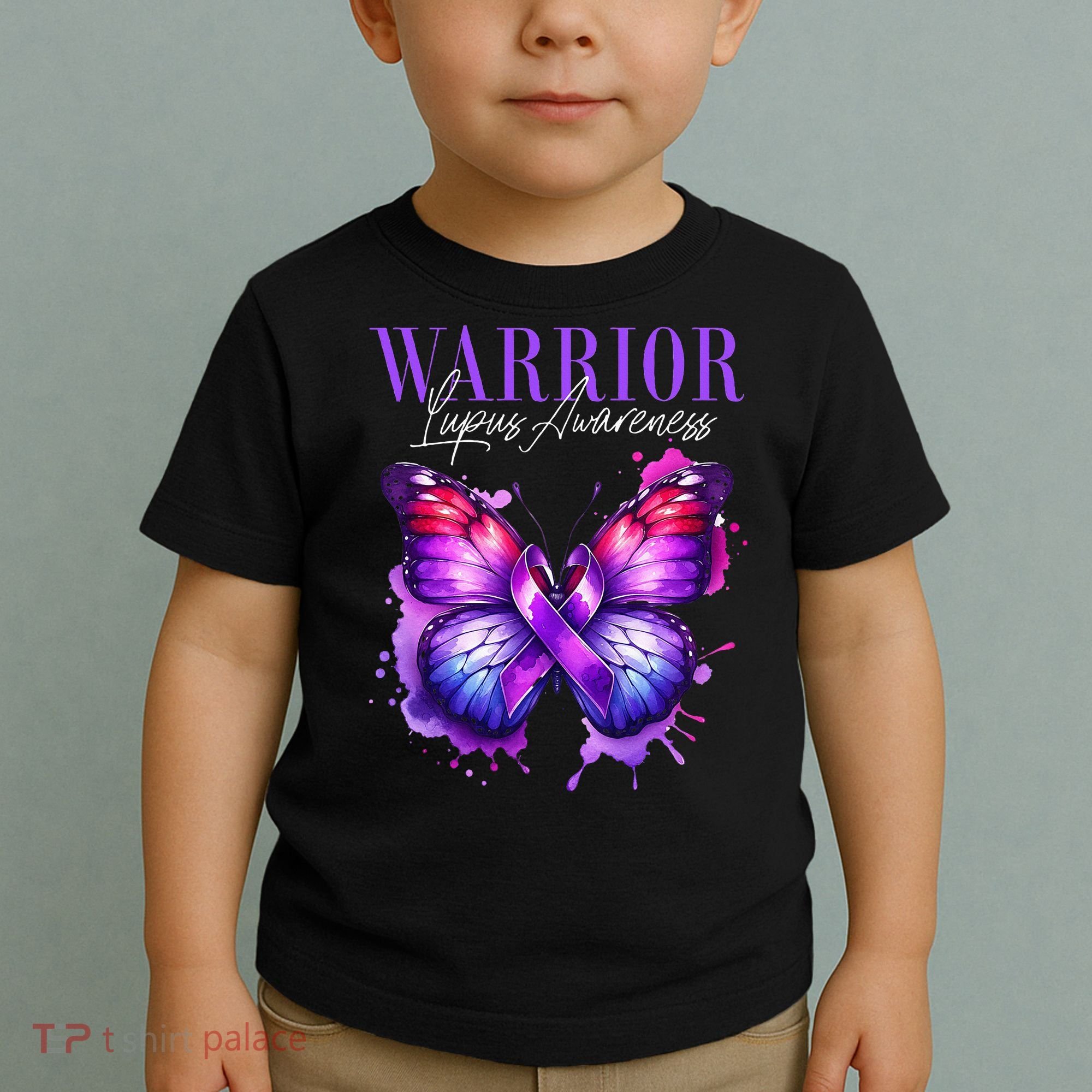 Lupus Awareness Warrior Survivor Purple Butterflies Toddler T-Shirt