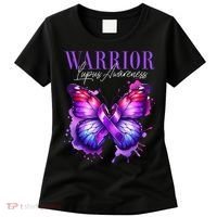 Lupus Awareness Warrior Survivor Purple Butterflies Women's T-Shirt thumb 0