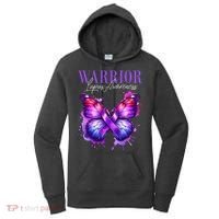 Lupus Awareness Warrior Survivor Purple Butterflies Women's Hoodie thumb 0