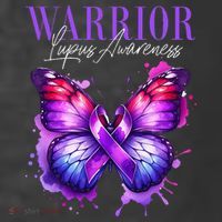 Lupus Awareness Warrior Survivor Purple Butterflies Women's Hoodie thumb 2