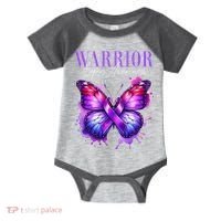 Lupus Awareness Warrior Survivor Purple Butterflies Infant Baby Jersey Bodysuit thumb 0