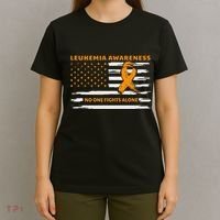 Leukemia Awareness We Fight Cancer Together Cure Leukemia T-Shirt thumb 4