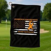 Leukemia Awareness We Fight Cancer Together Cure Leukemia Golf Towel thumb 1