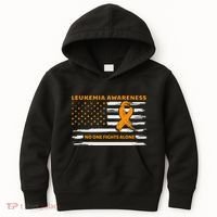 Leukemia Awareness We Fight Cancer Together Cure Leukemia Kids Hoodie thumb 0