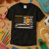 Leukemia Awareness We Fight Cancer Together Cure Leukemia Kids T-Shirt thumb 3