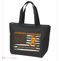 Leukemia Awareness We Fight Cancer Together Cure Leukemia Tote Bag thumb 3