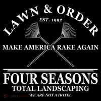 Lawn & Order Make America Rake Again Four Seasons Total Landscaping Women's Hoodie thumb 2