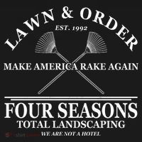 Lawn & Order Make America Rake Again Four Seasons Total Landscaping Baby Bodysuit thumb 2