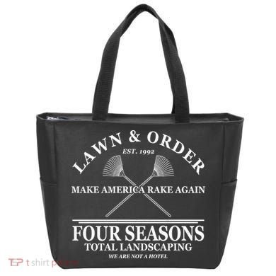 Lawn & Order Make America Rake Again Four Seasons Total Landscaping Tote Bag