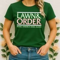 Lawn And Order Make America Rake Again Women's T-Shirt thumb 2