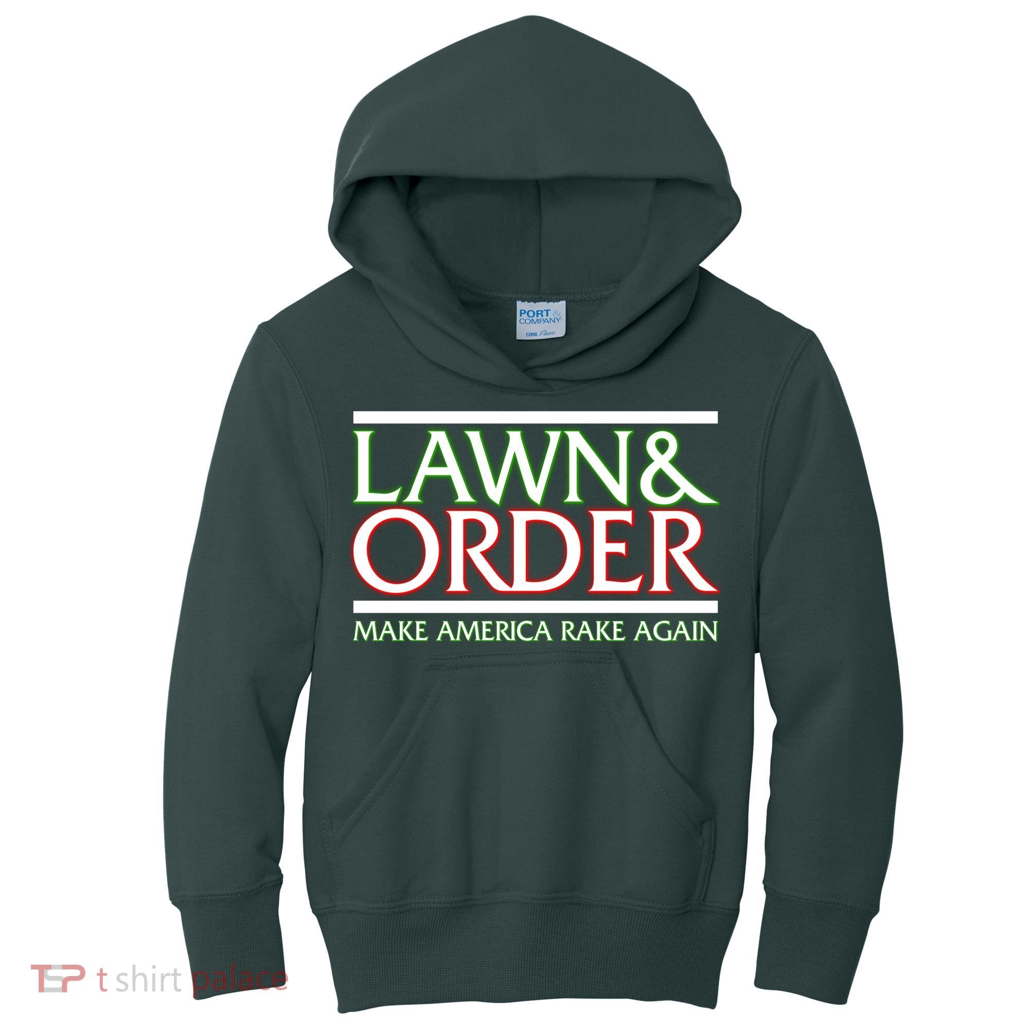 Lawn And Order Make America Rake Again Kids Hoodie