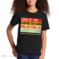 Look At You Landing Our Mom And Getting Us As A Bonus Funny Kids T-Shirt thumb 2