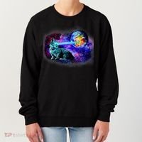 Lazer Cat Blasting In Space Women's Sweatshirt thumb 0