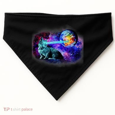 Lazer Cat Blasting In Space USA-Made Doggie Bandana