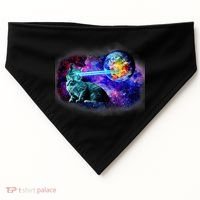 Lazer Cat Blasting In Space USA-Made Doggie Bandana thumb 0