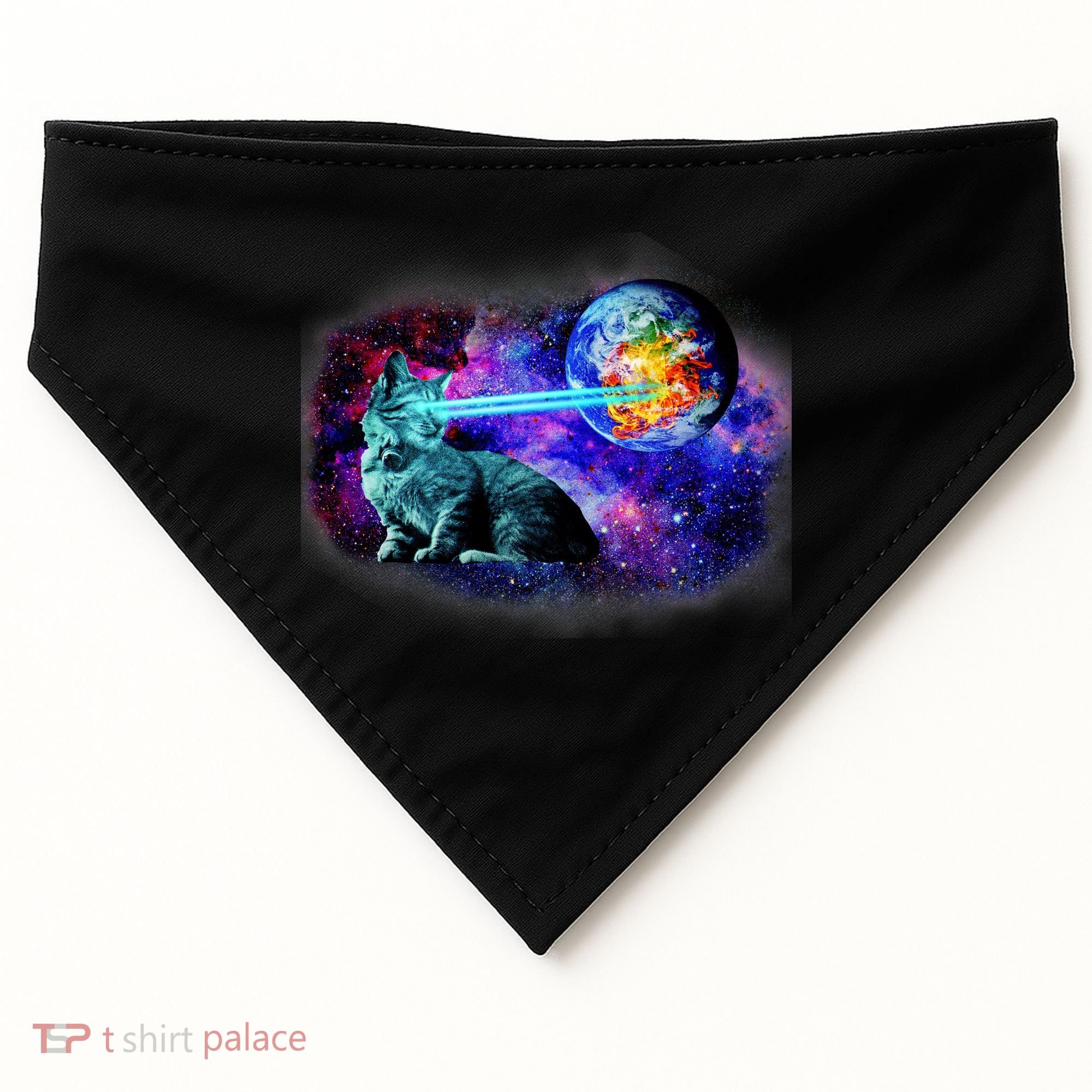 Lazer Cat Blasting In Space USA-Made Doggie Bandana