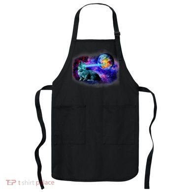 Lazer Cat Blasting In Space Apron