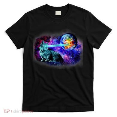 Lazer Cat Blasting In Space T-Shirt
