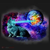 Lazer Cat Blasting In Space T-Shirt thumb 7