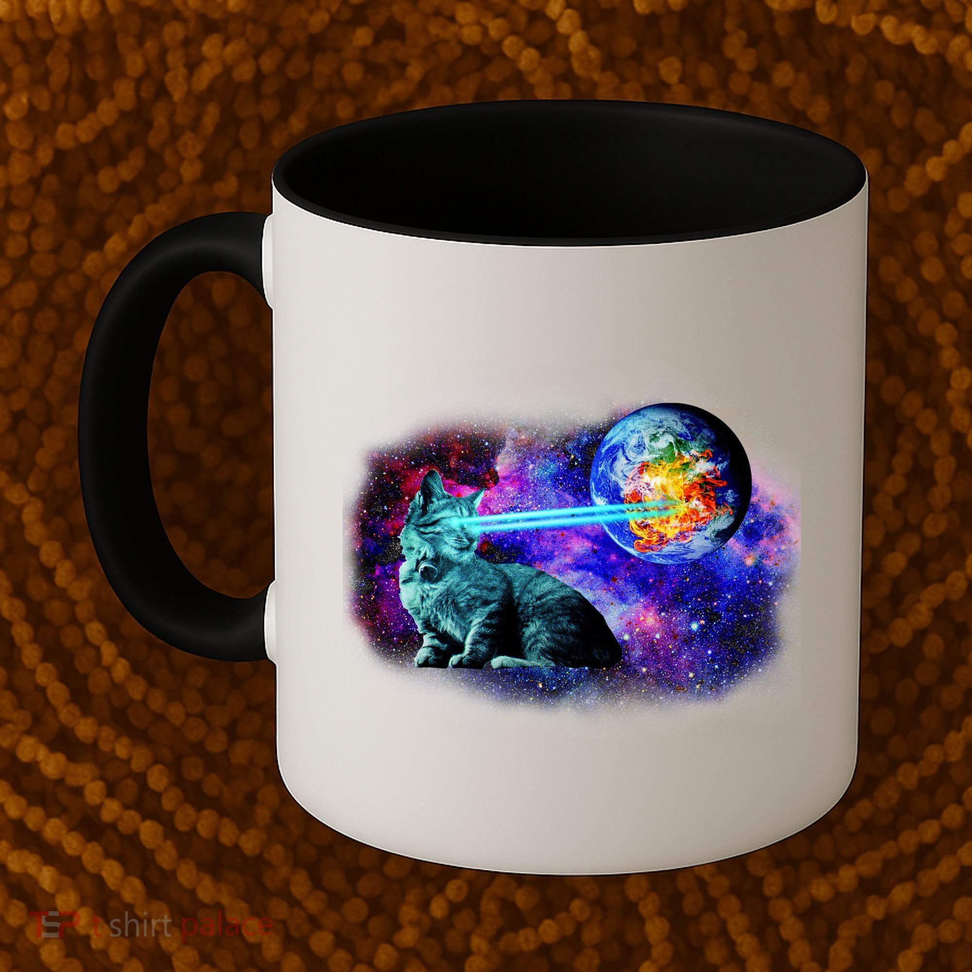 Lazer Cat Blasting In Space Coffee Mug