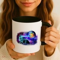 Lazer Cat Blasting In Space Coffee Mug thumb 3