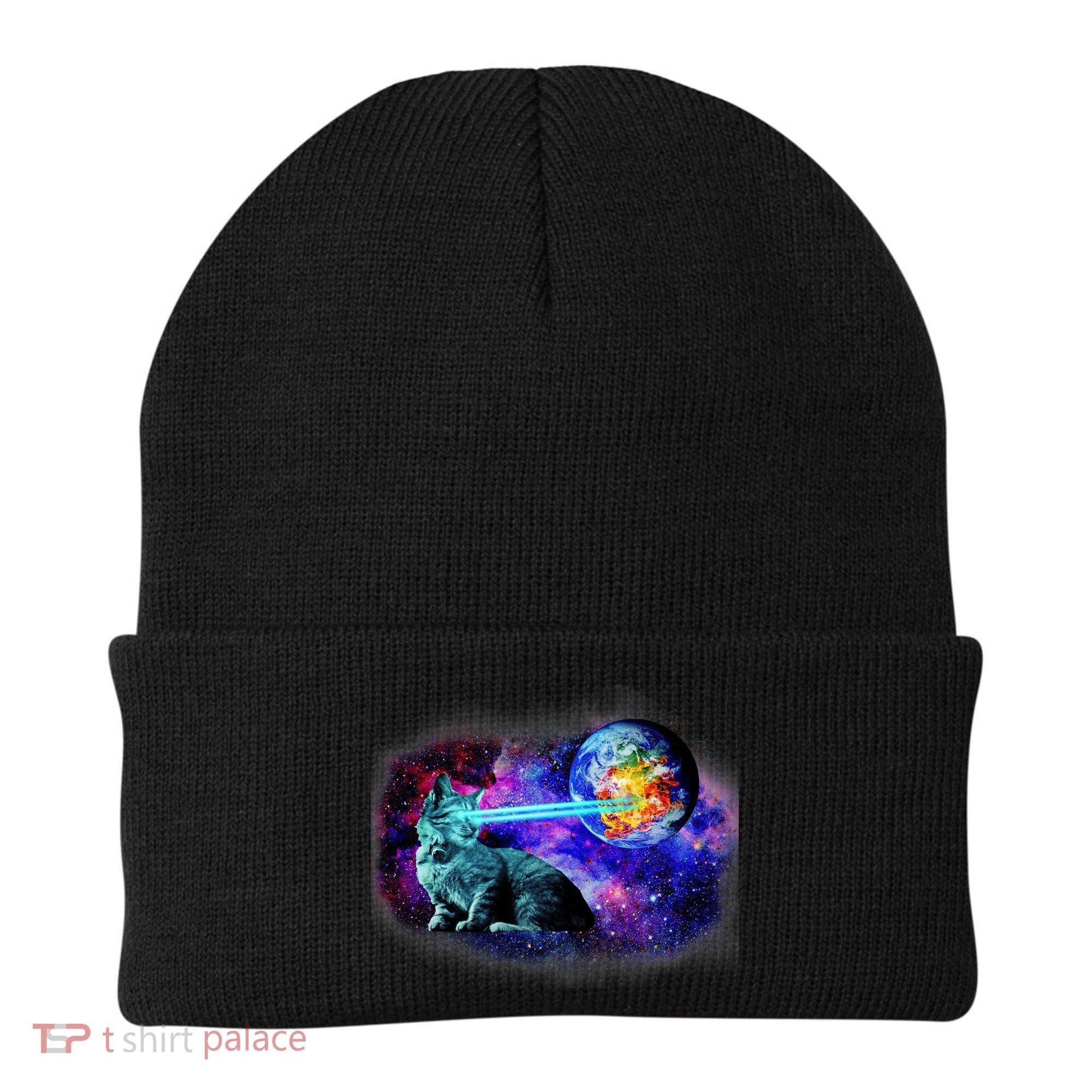 Lazer Cat Blasting In Space Beanie