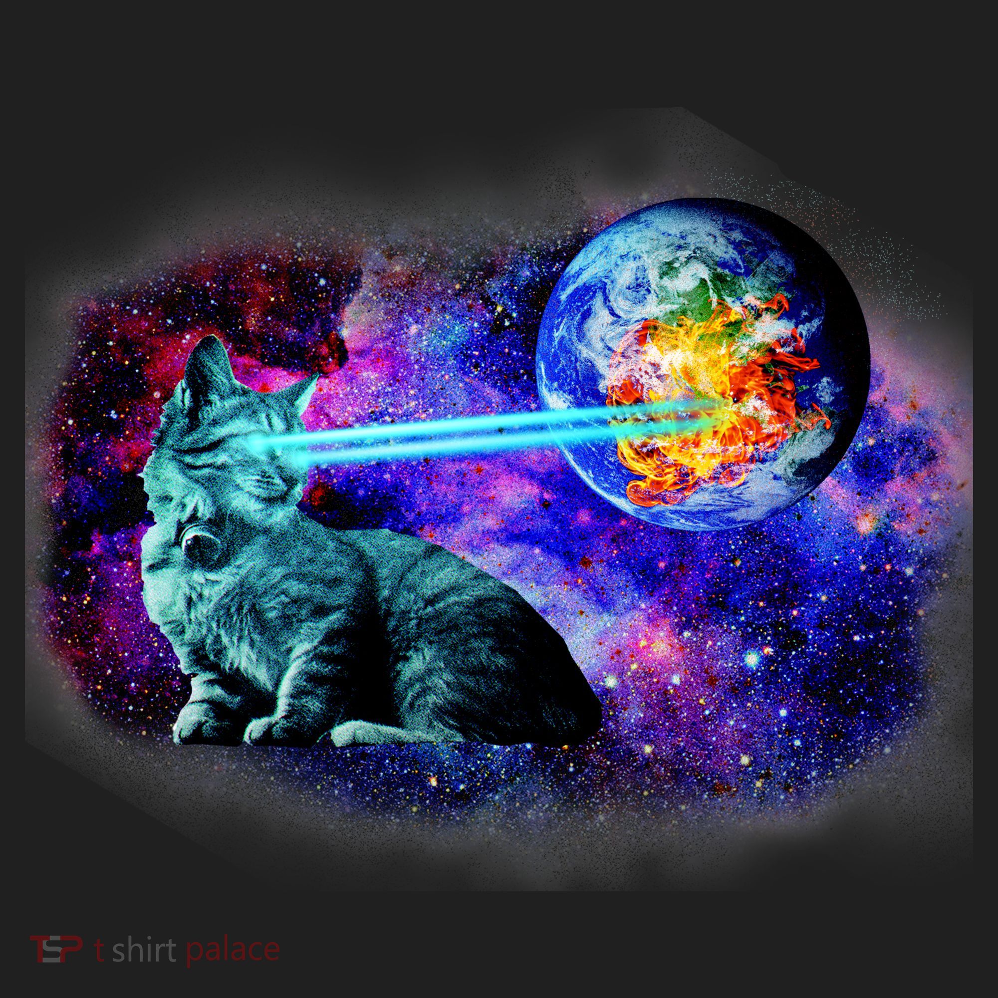 Lazer Cat Blasting In Space Beanie