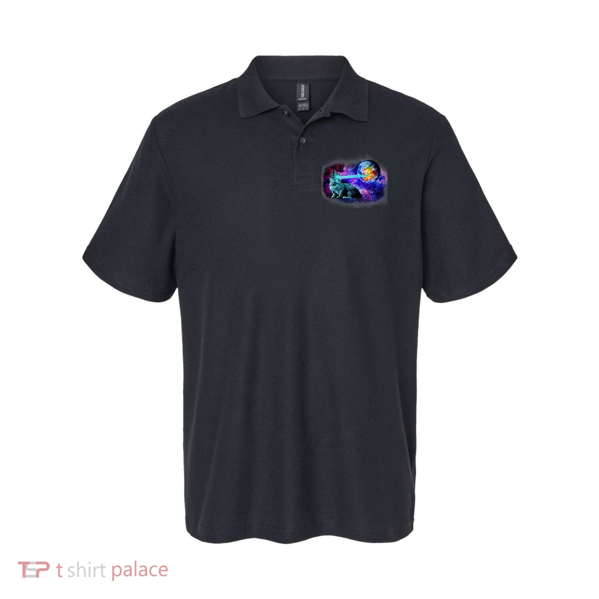 Lazer Cat Blasting In Space Polo