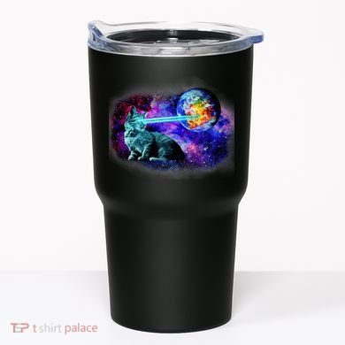 Lazer Cat Blasting In Space Tumbler