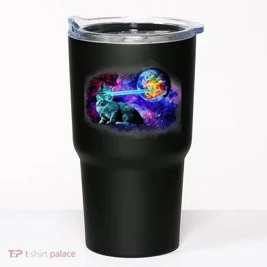 Lazer Cat Blasting In Space Tumbler