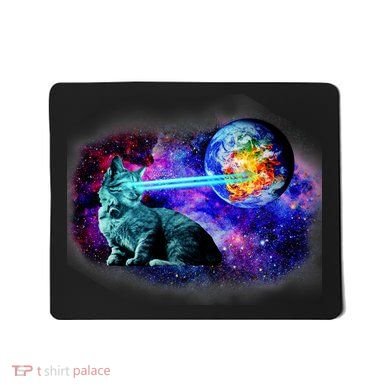 Lazer Cat Blasting In Space Mousepad