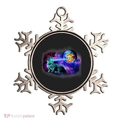 Lazer Cat Blasting In Space Ornament